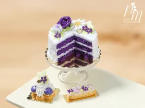 Purple Velvet Layer Cake - Miniature Food for Dollhouse in 12th scale