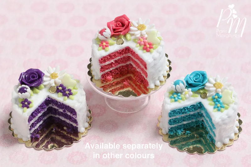 Purple Velvet Layer Cake - Miniature Food for Dollhouse in 12th scale