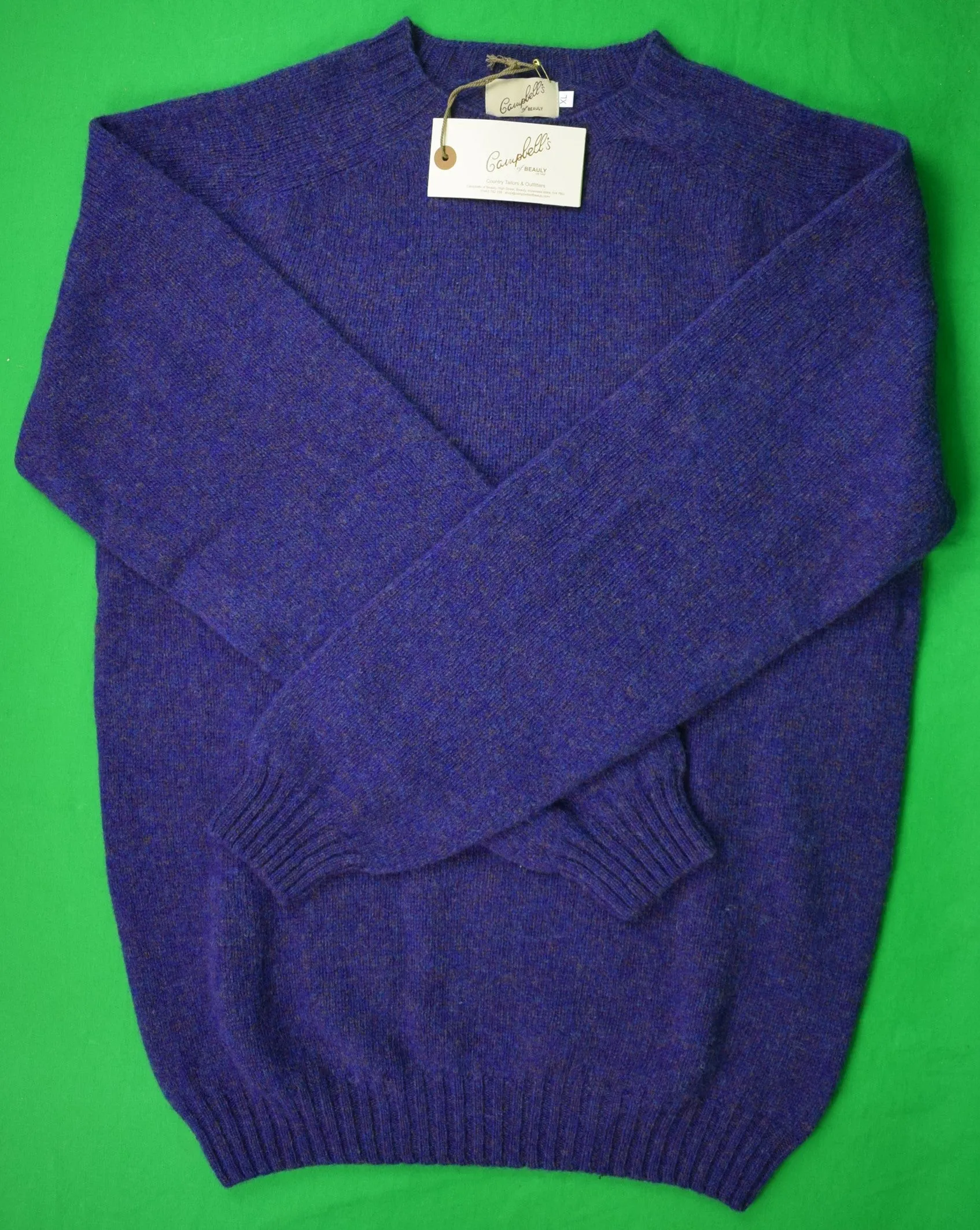 "Campbell's Of Beauly Heather Purple Scottish Shetland Crewneck Sweater" Sz XL (NWT)