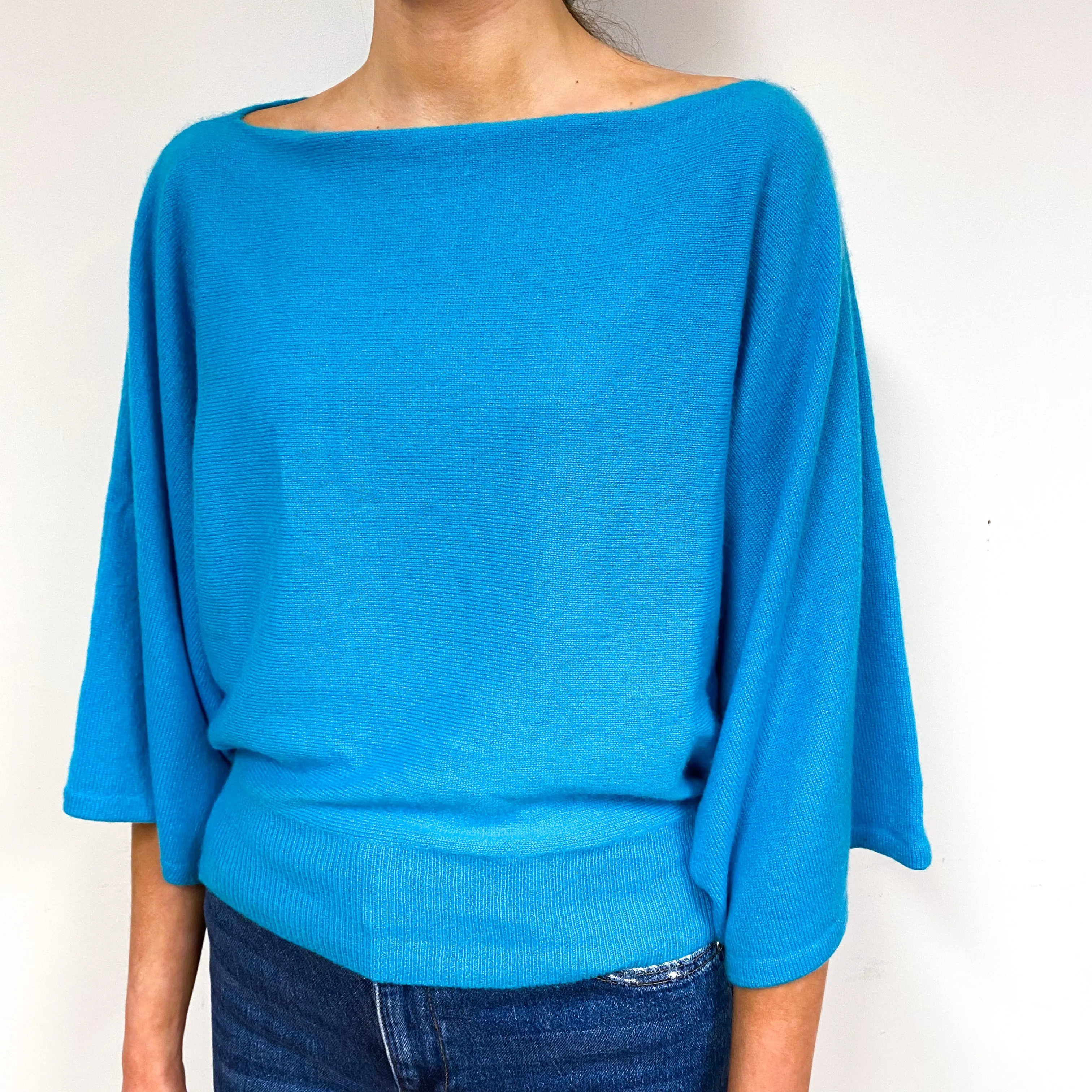 Ralph Lauren Turquoise Cashmere Boat Neck Jumper Extra Small