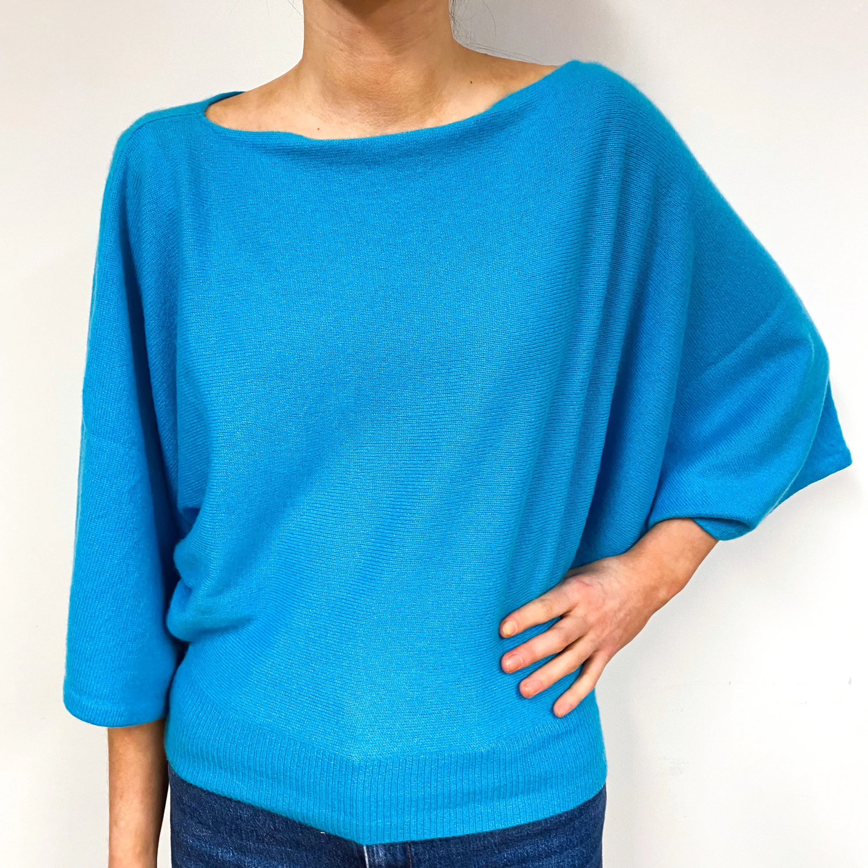 Ralph Lauren Turquoise Cashmere Boat Neck Jumper Extra Small