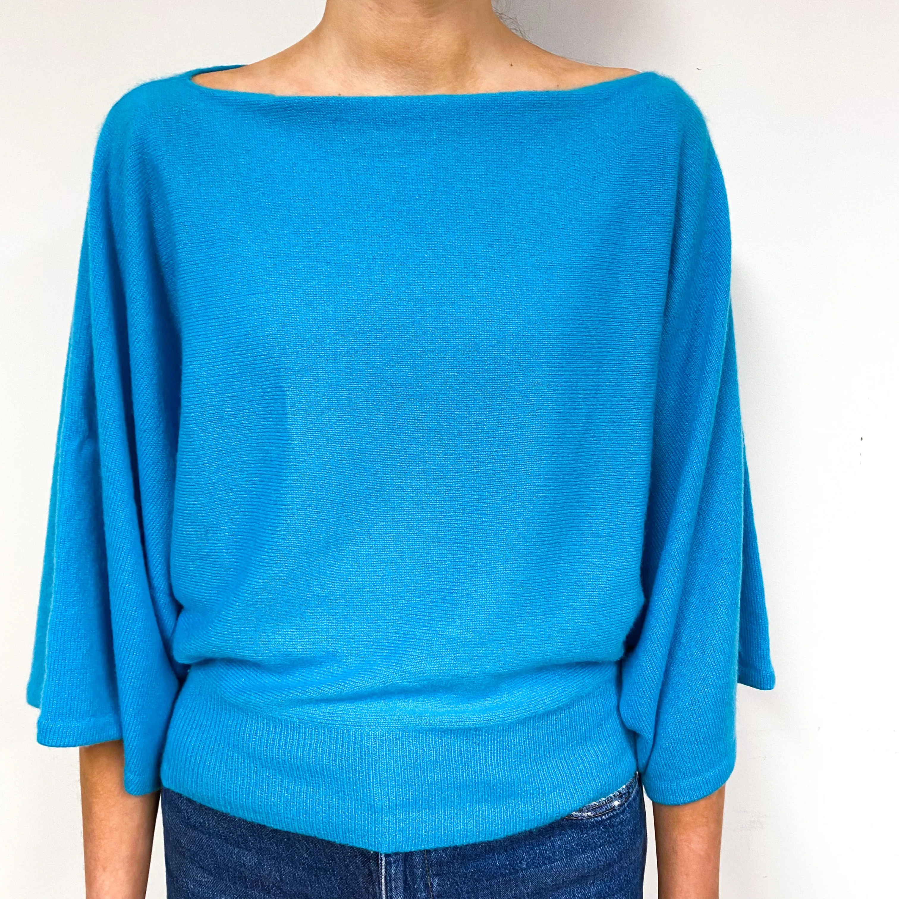 Ralph Lauren Turquoise Cashmere Boat Neck Jumper Extra Small