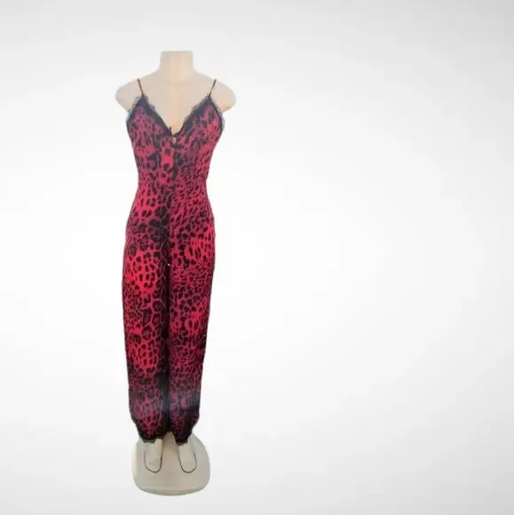 Red Leopard Jumpsuit