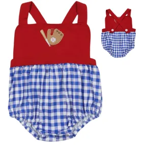 Red White Blue & Cute - Baseball Applique Baby Romper