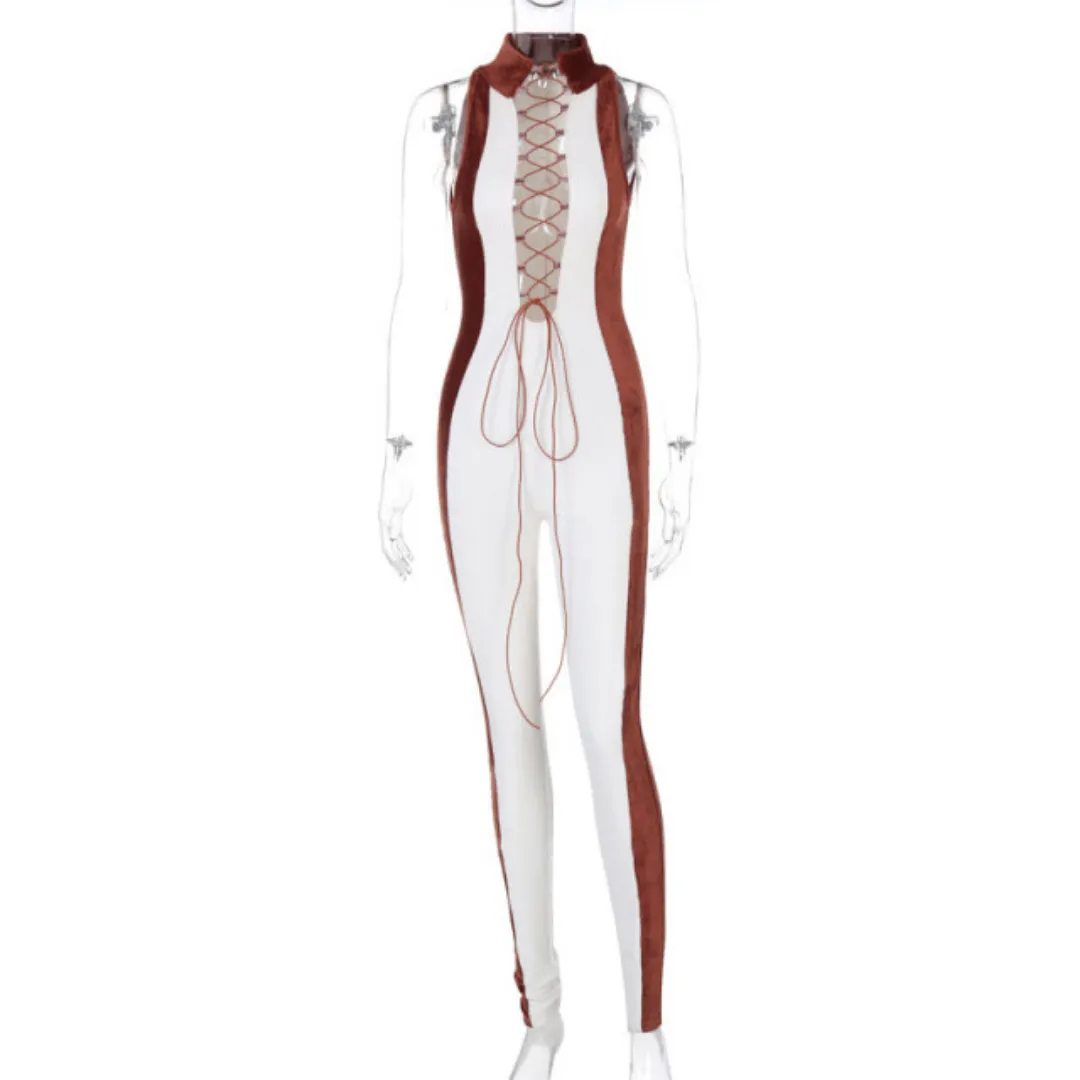 Rodin Corduroy Lace Up Jumpsuit