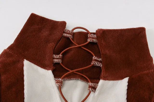 Rodin Corduroy Lace Up Jumpsuit