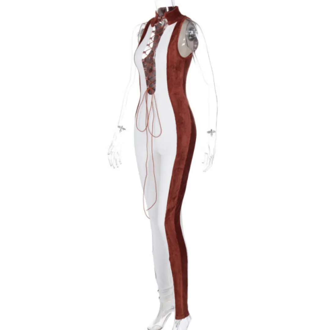 Rodin Corduroy Lace Up Jumpsuit