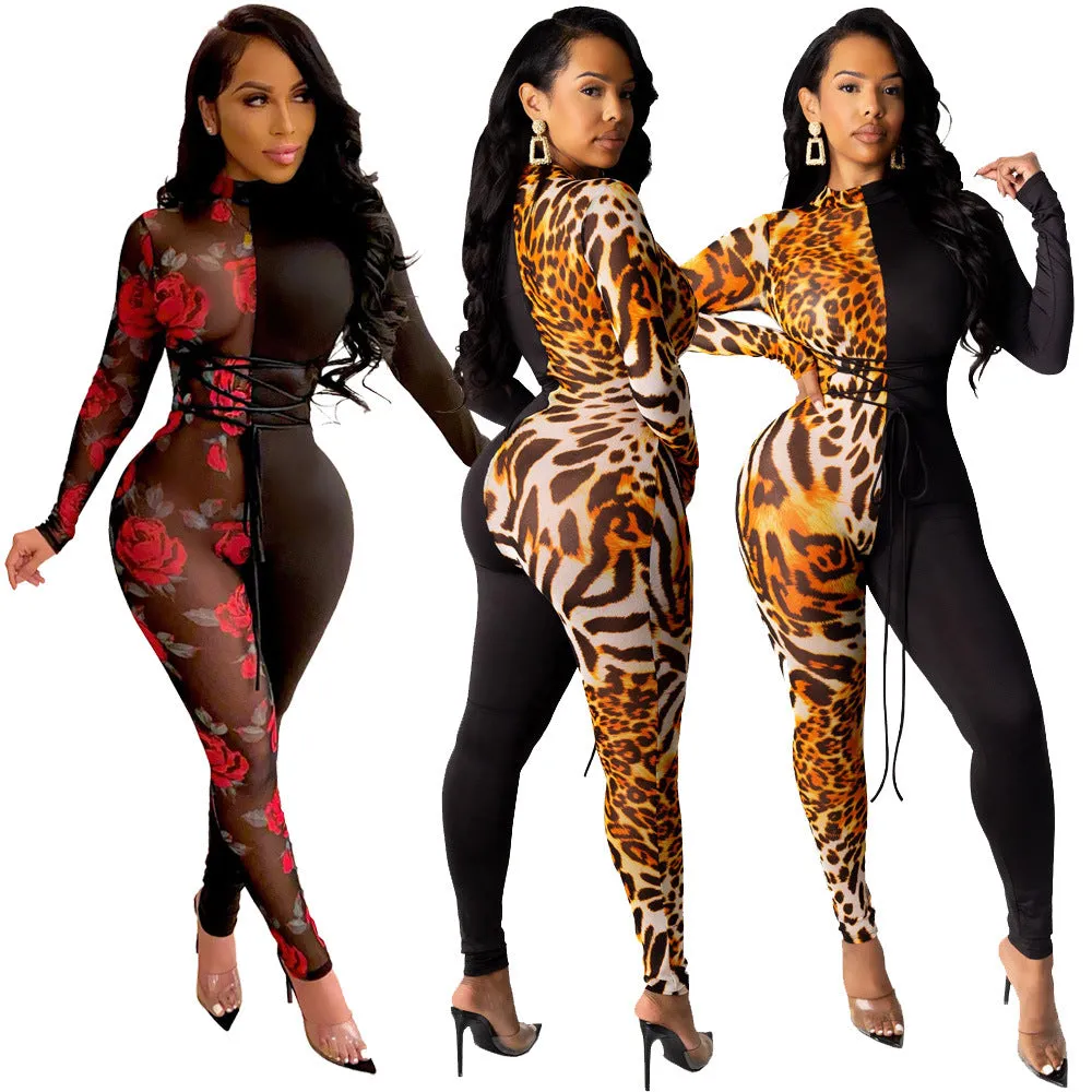 Round Neck Sexy Long Sleeved Jumpsuit