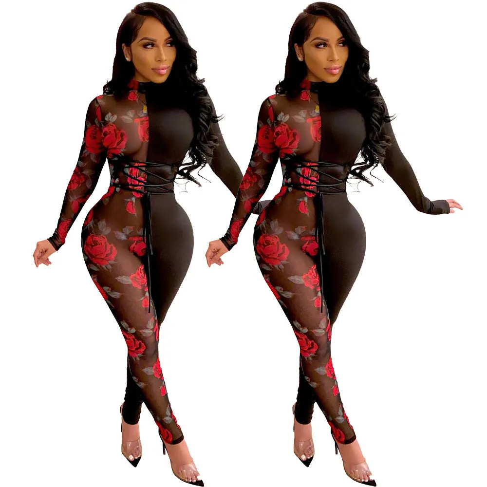 Round Neck Sexy Long Sleeved Jumpsuit