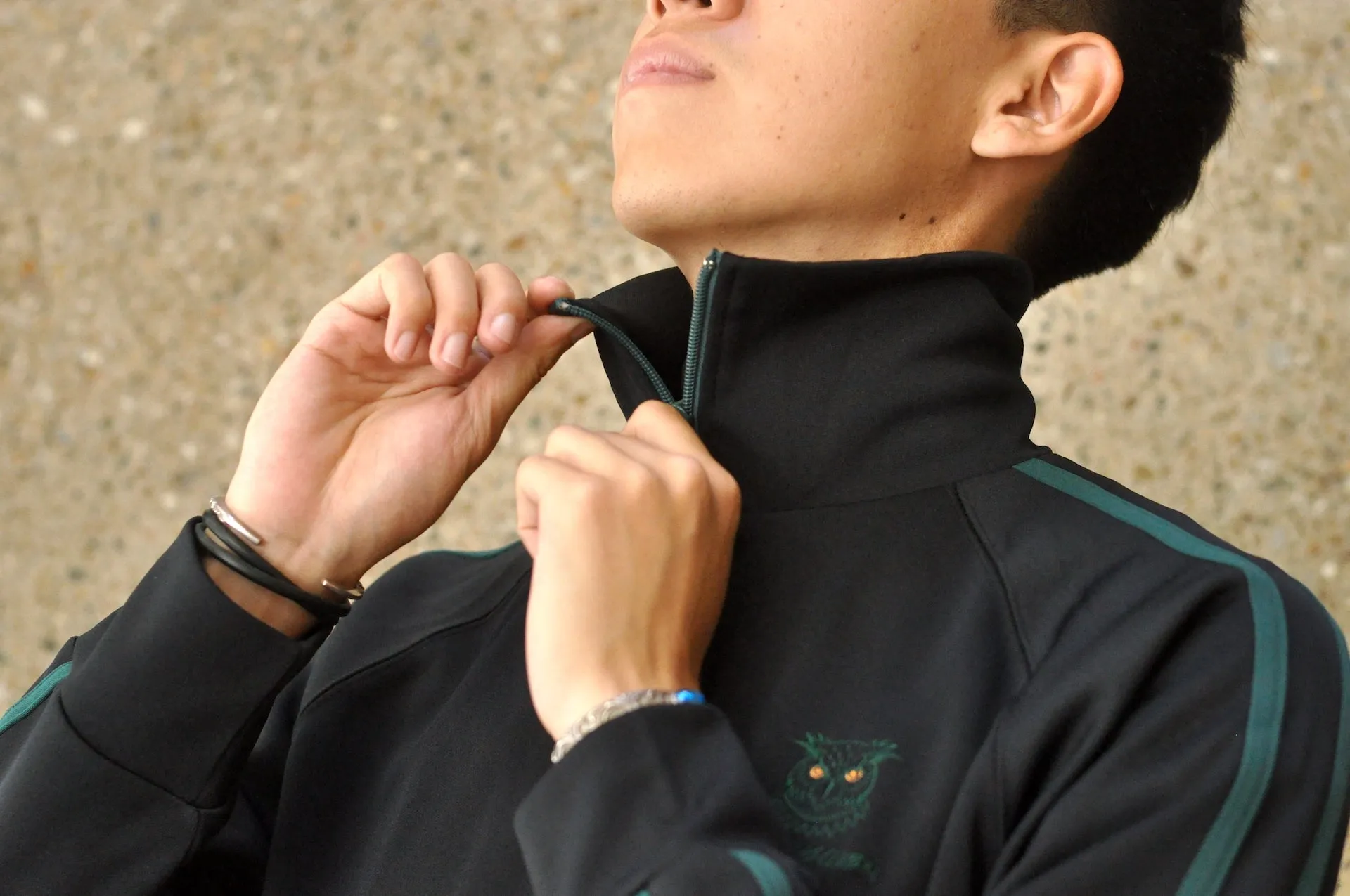 Samurai "Fukuro" Sporty Track Jacket (Black)