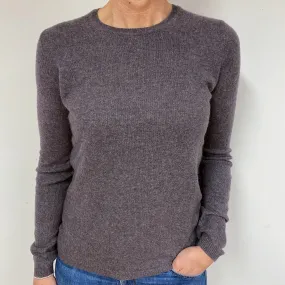 Slate Grey Cashmere Crew Neck Jumper Medium