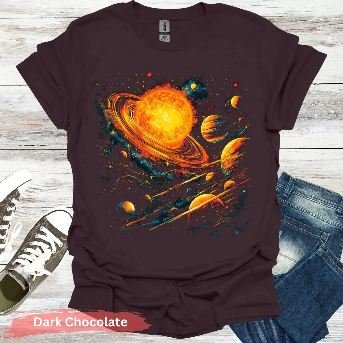 Solar System Planets and Stars T-Shirt