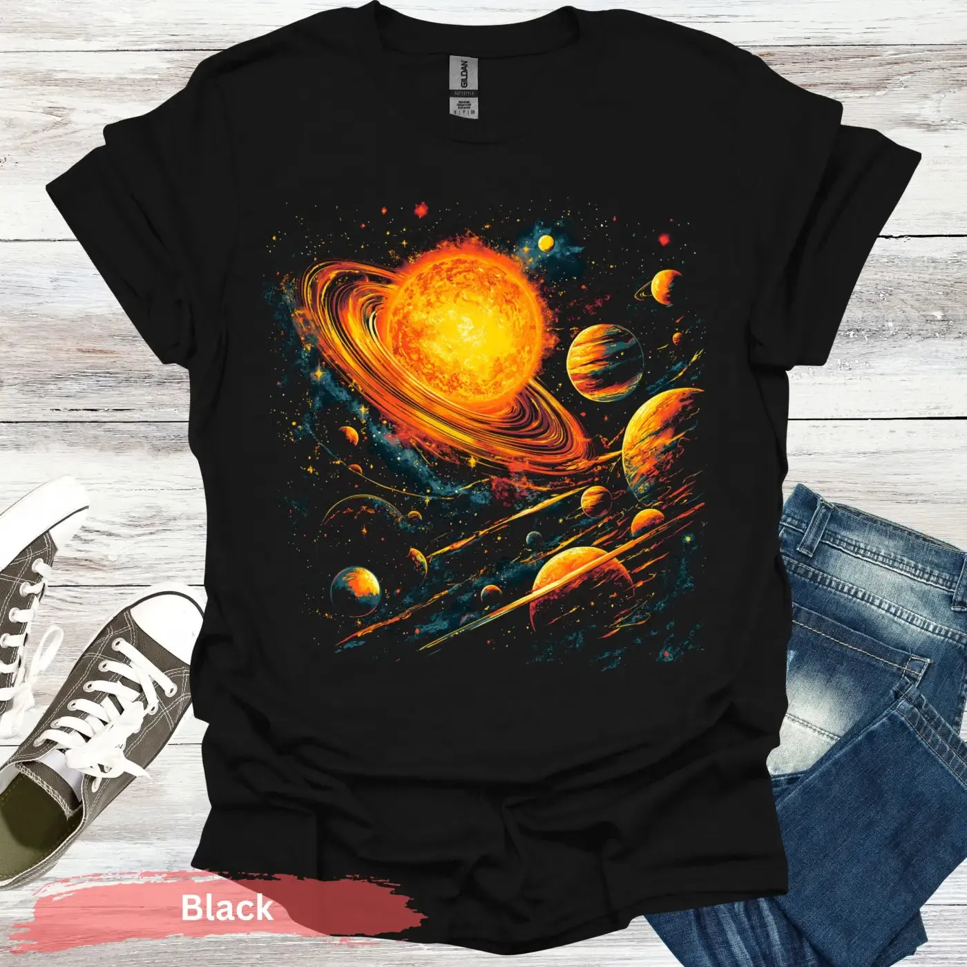 Solar System Planets and Stars T-Shirt