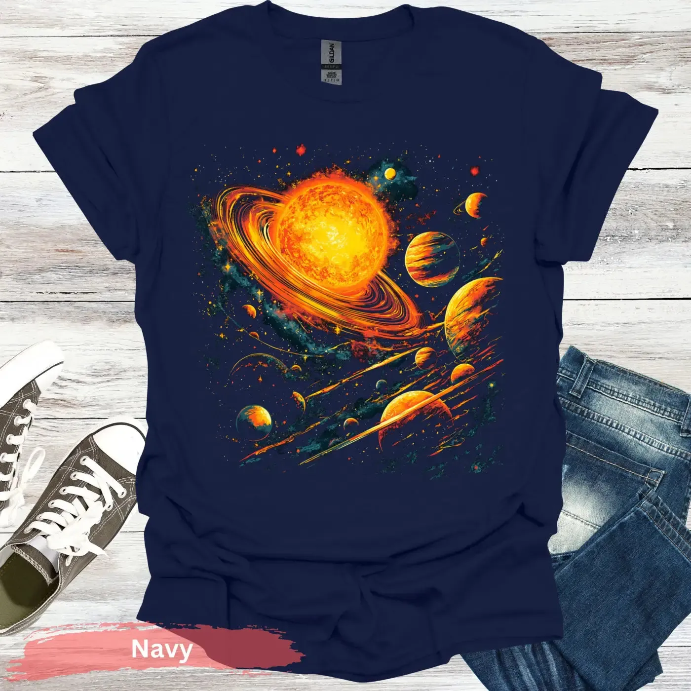 Solar System Planets and Stars T-Shirt