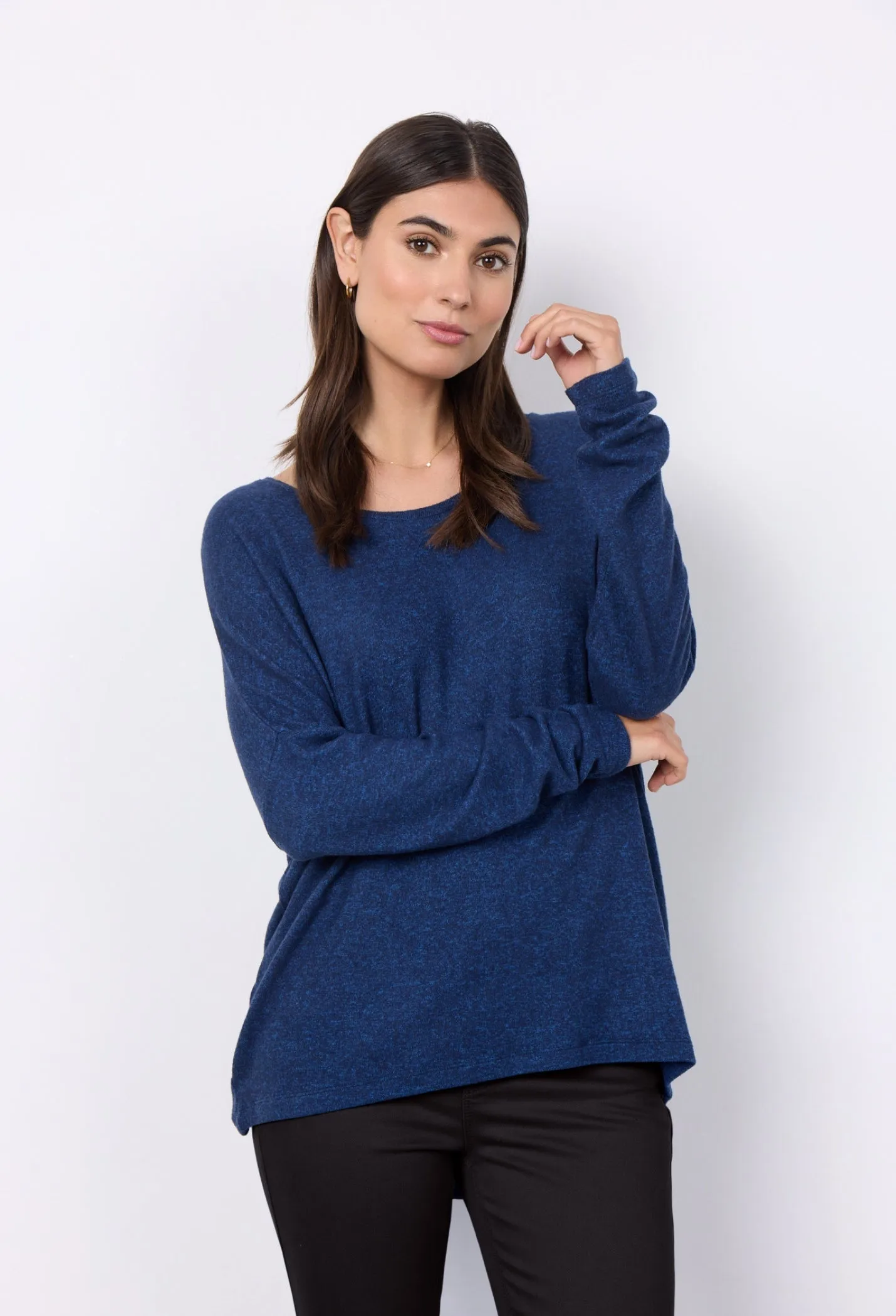 Soya Concept SC-Biara 1 24788-20 96910 Soft Round Neck Jumper Navy