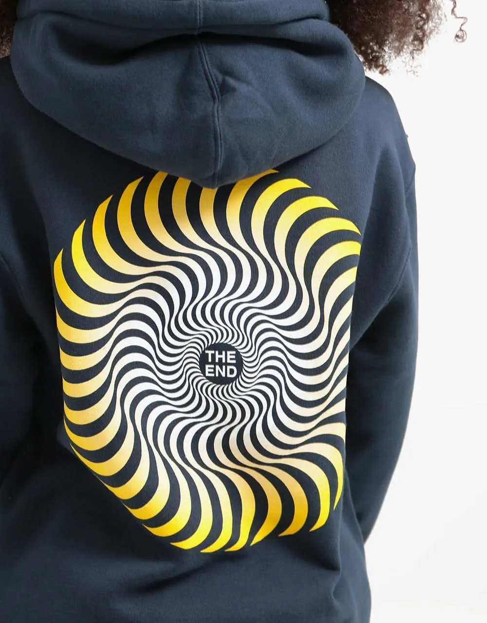 Spitfire Classic Swirl Fade Pullover Hoodie - Slate Blue/Yellow-White
