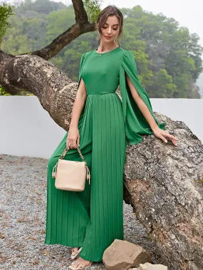 Split Sleeve Pleated Jumpsuit