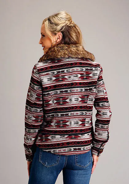Stetson Women Red Aztec Blanket Blazer Jacket