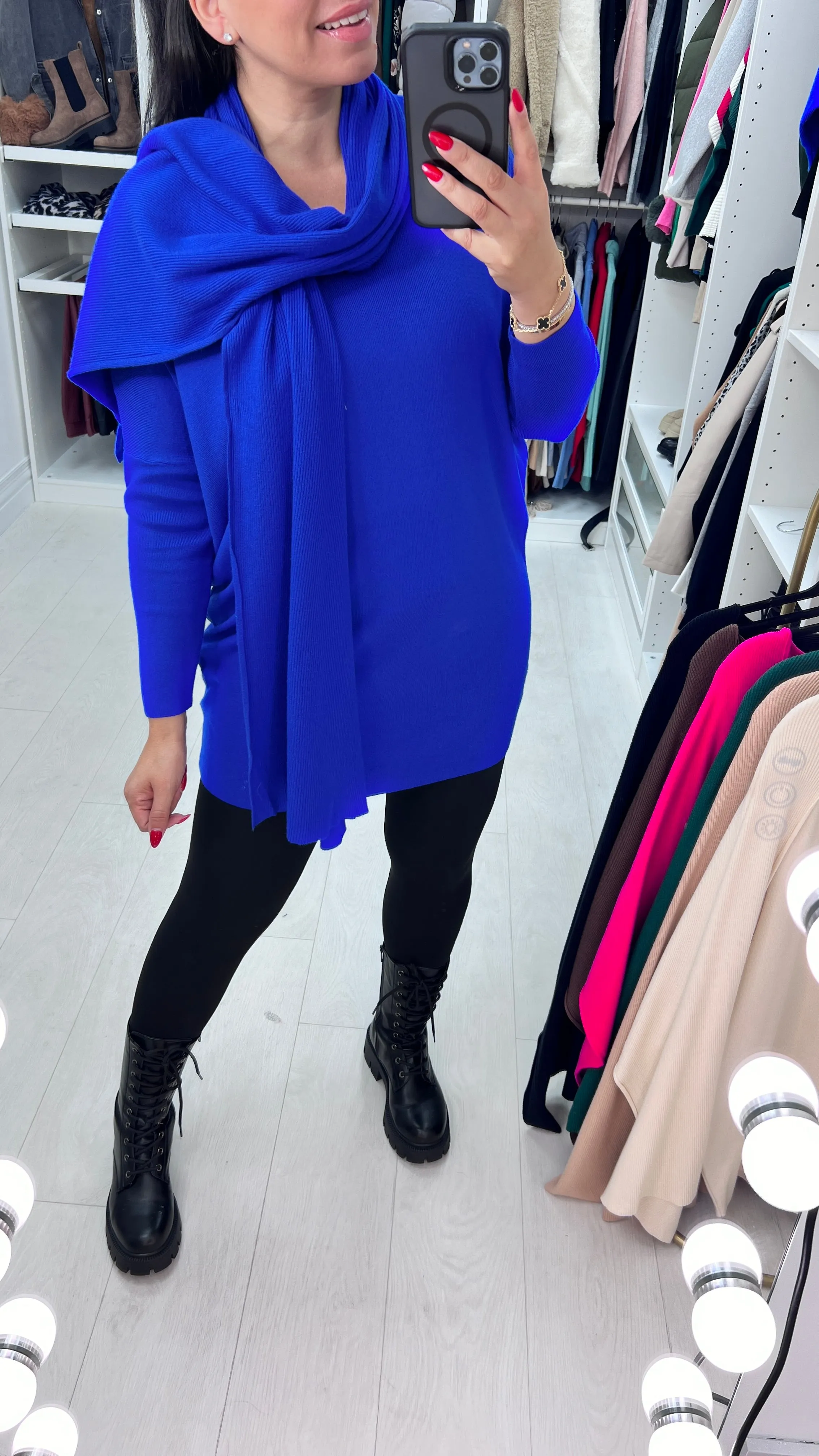 Tabitha Scarf Rib Knit Jumper Dress