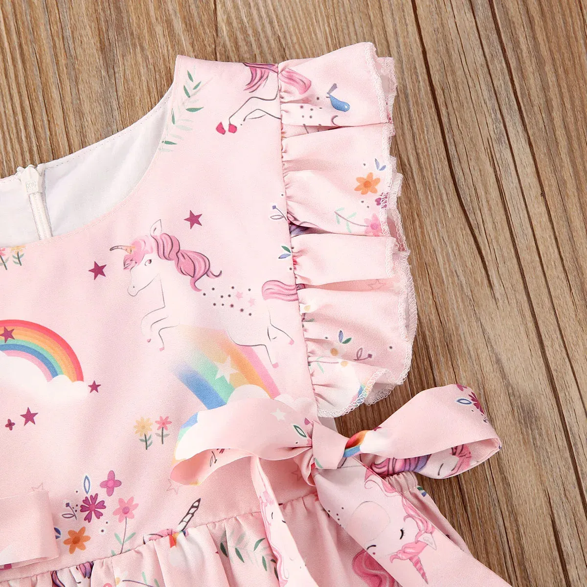 The Pink Unicorns Ruffle Romper