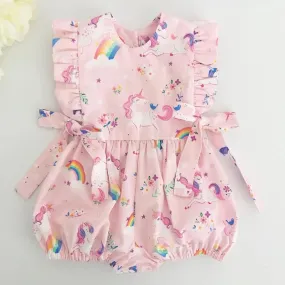 The Pink Unicorns Ruffle Romper