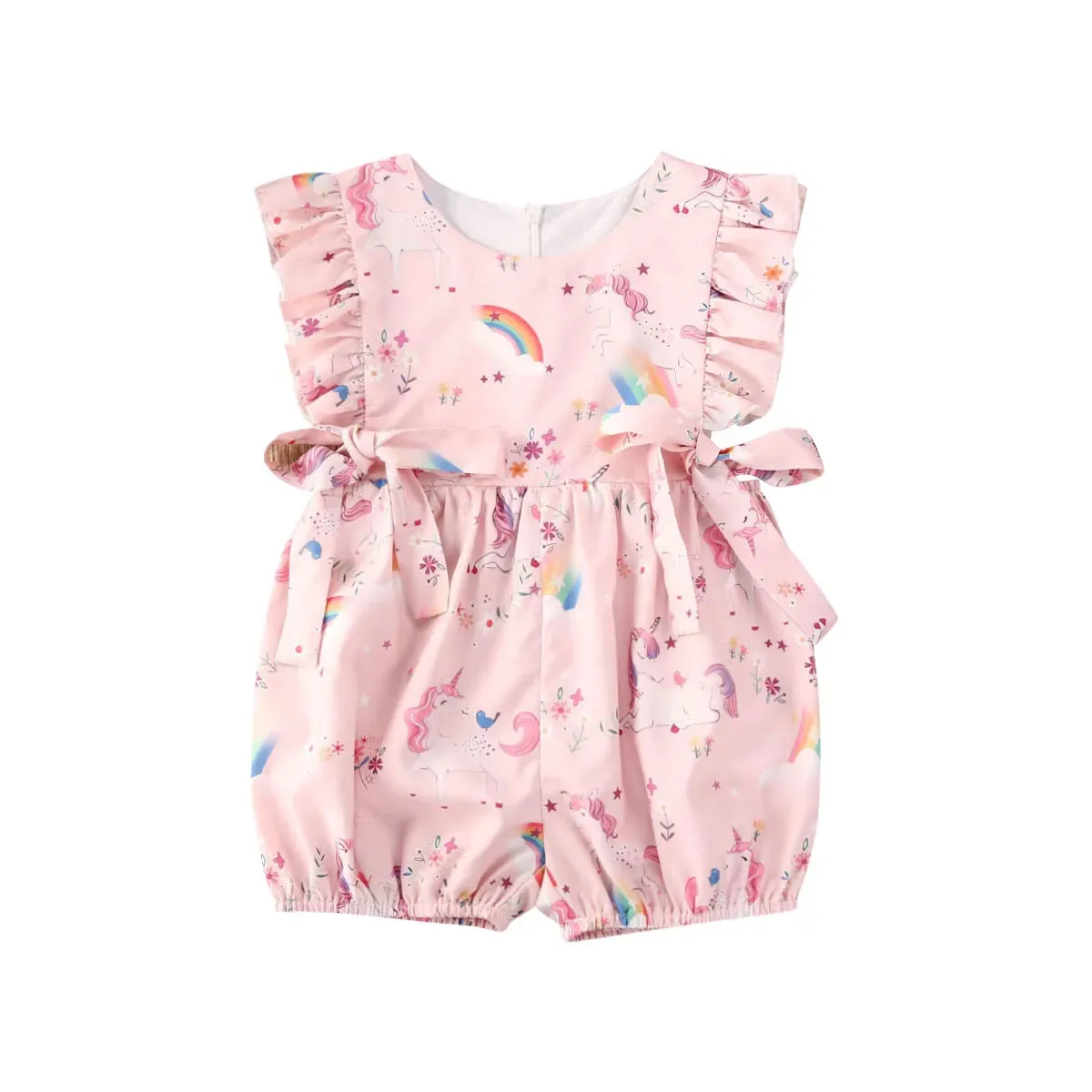 The Pink Unicorns Ruffle Romper