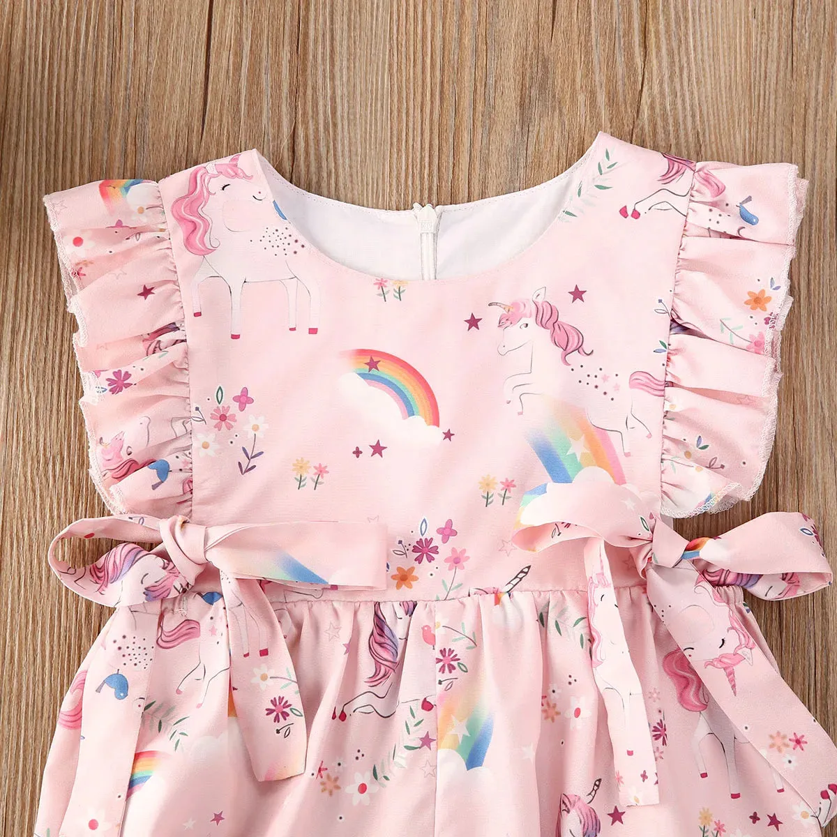 The Pink Unicorns Ruffle Romper