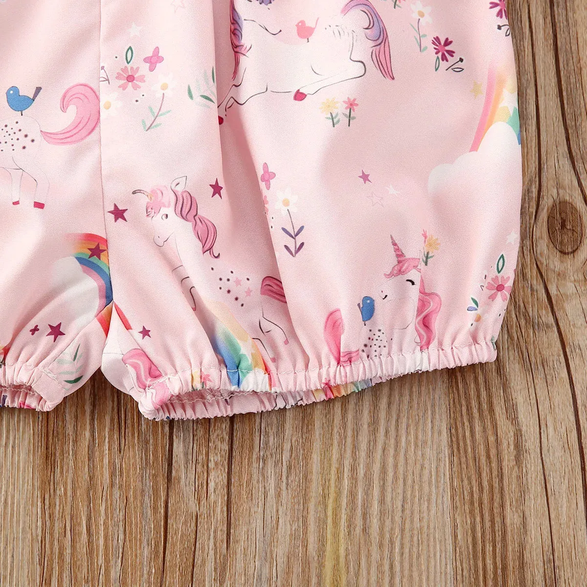 The Pink Unicorns Ruffle Romper