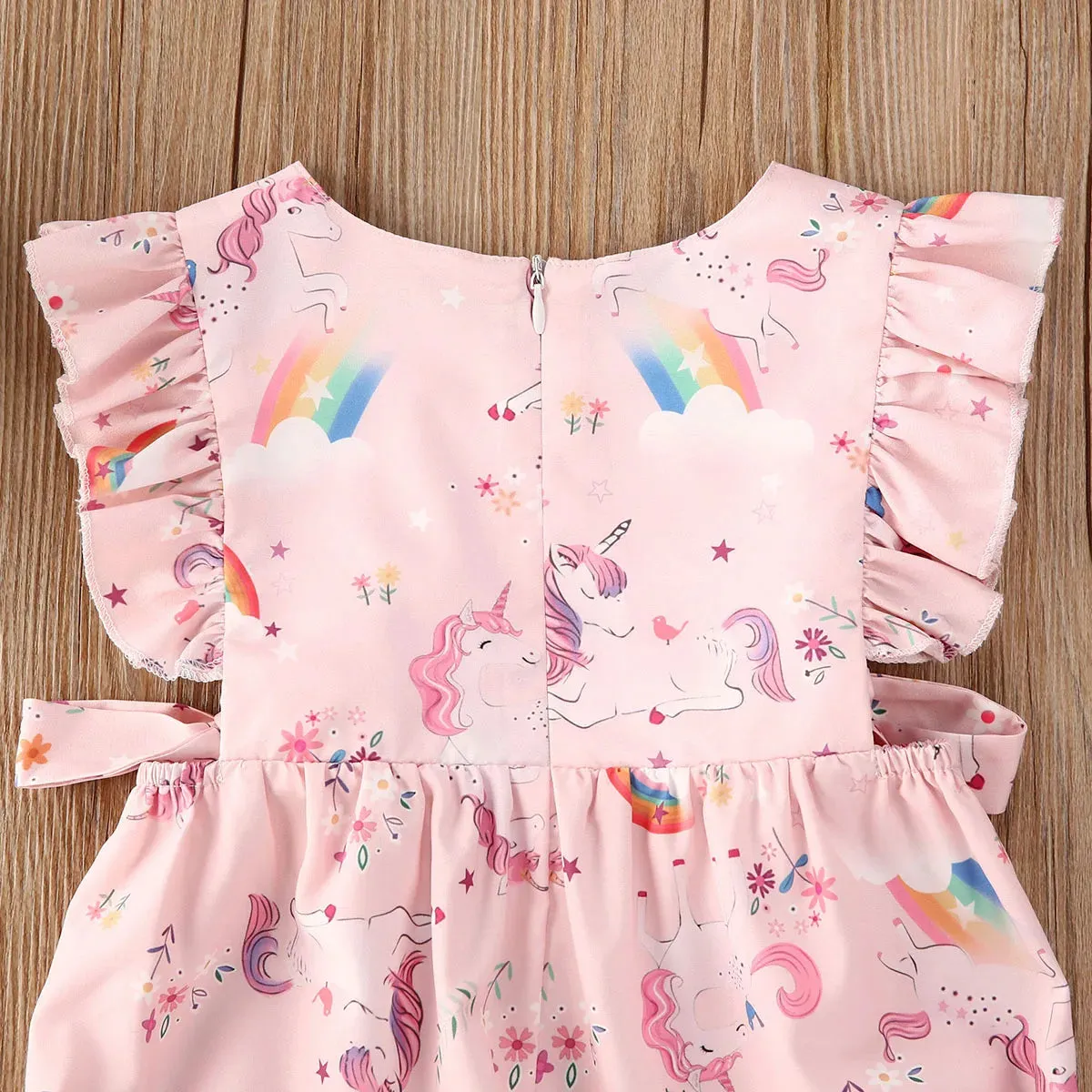 The Pink Unicorns Ruffle Romper