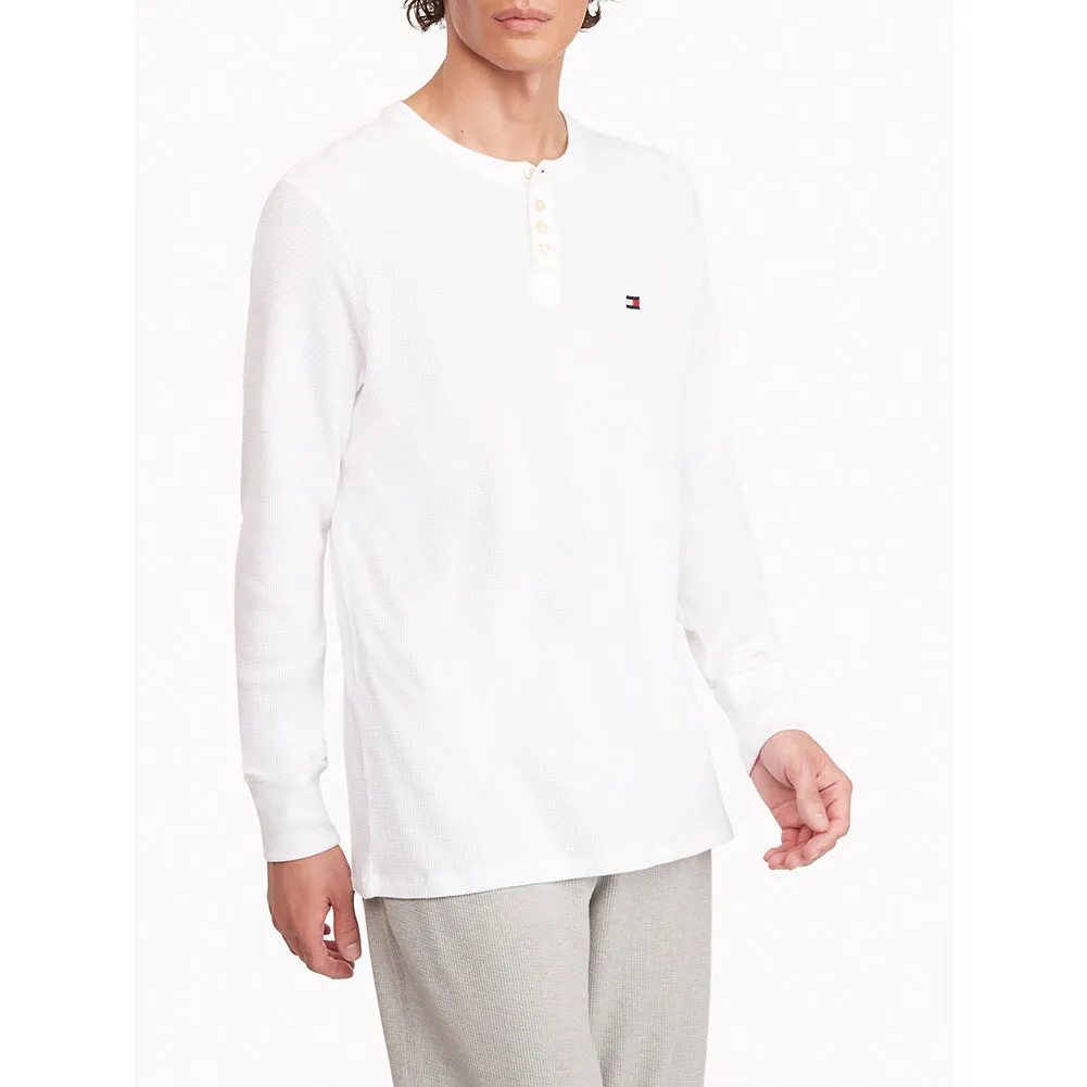Tommy Hilfiger Men's Long Sleeve Shirt Warm Thermal Henley Neck Sleepwear Shirt