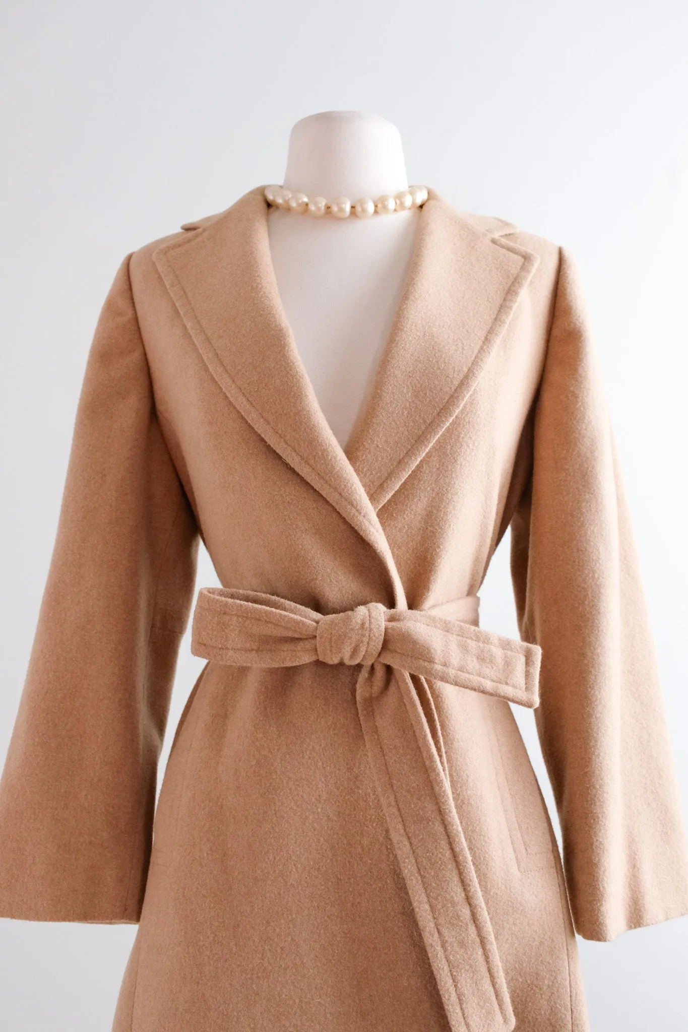Ultra Chic 1970’s Camel Hair Long Line Coat / Sz M