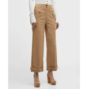 VERONICA BEARD Sigrid Straight Cargo Ankle Tan Size 12