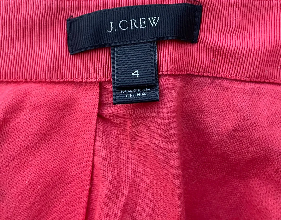 Vintage 1990’s J Crew Red & Black Striped Silk Full Midi Skirt