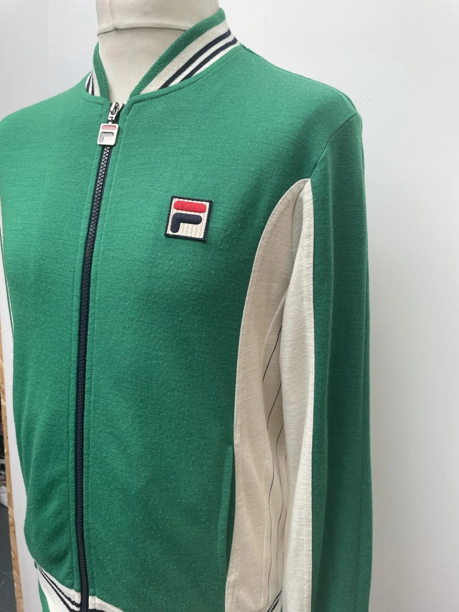 Vintage FILA Track Top in Green - Size M