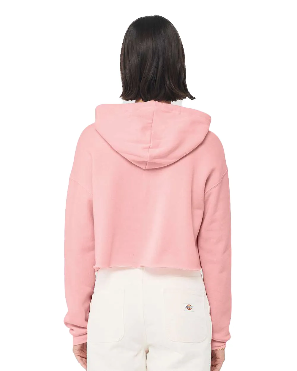Women's Cropped Fleece Hoodie - Pink
