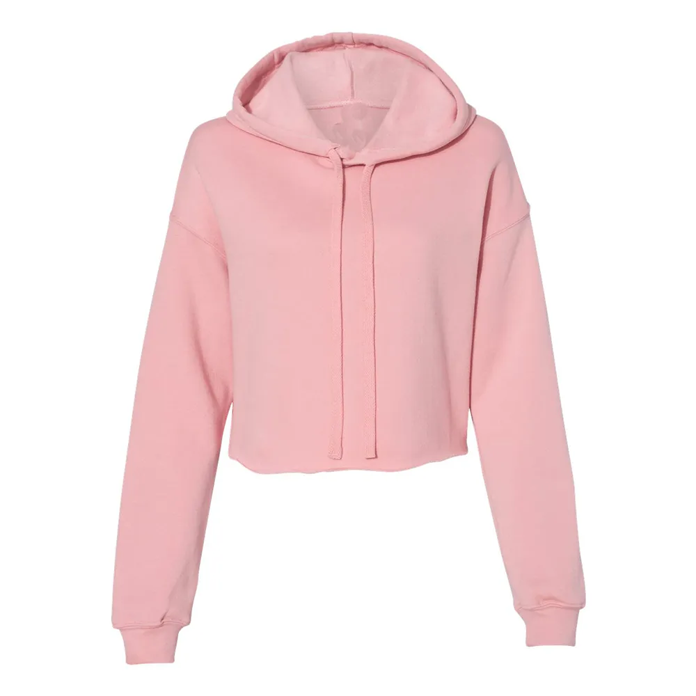 Women's Cropped Fleece Hoodie - Pink