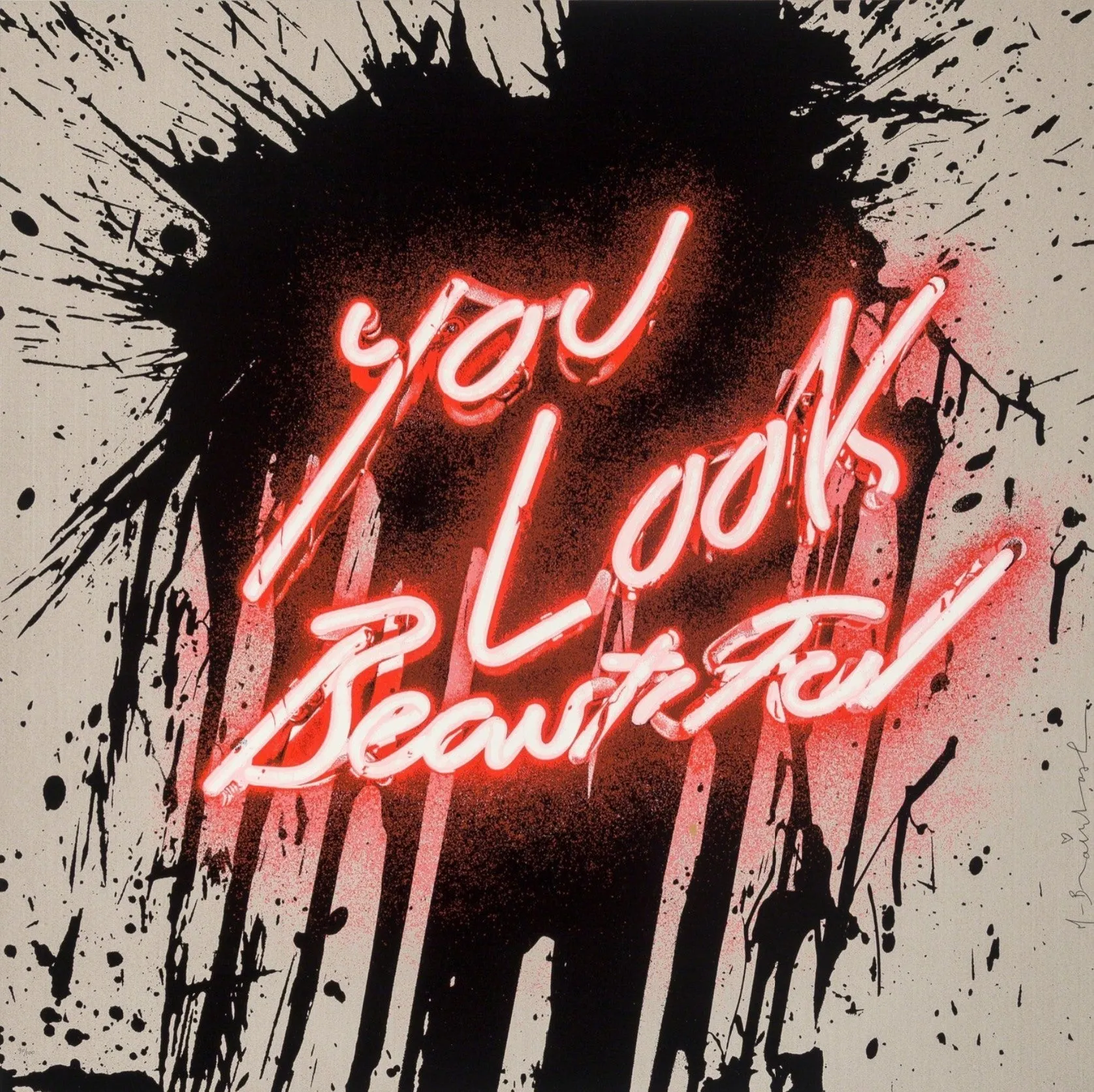 You Look Beautiful Silkscreen Print by Mr Brainwash- Thierry Guetta