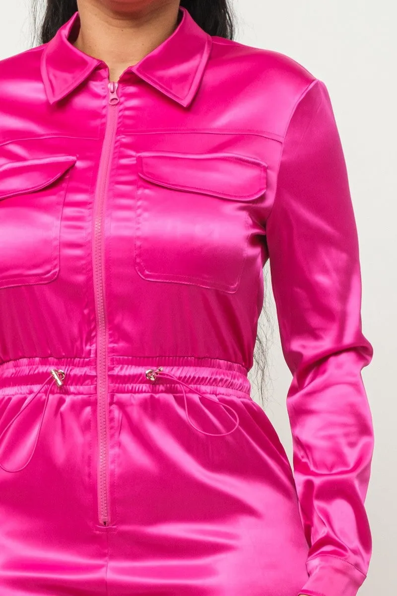 Zipper Pockets Top & Pants Jumpsuit