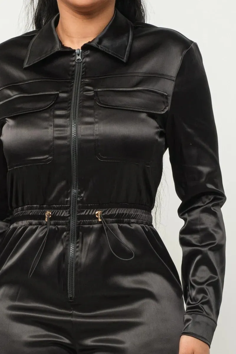 Zipper Pockets Top & Pants Jumpsuit